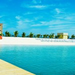 Blick auf den Strand des Marjan Island Resort and Spa