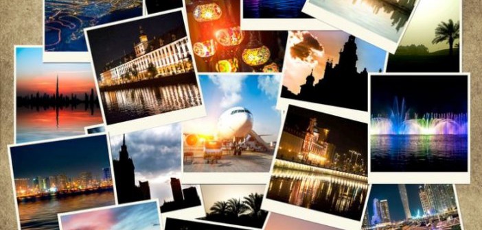 Collage von Fotografien aus den Vereinigten Arabischen Emiraten