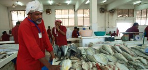 Fischstand im Fischmarkt von Ras al Khaimah